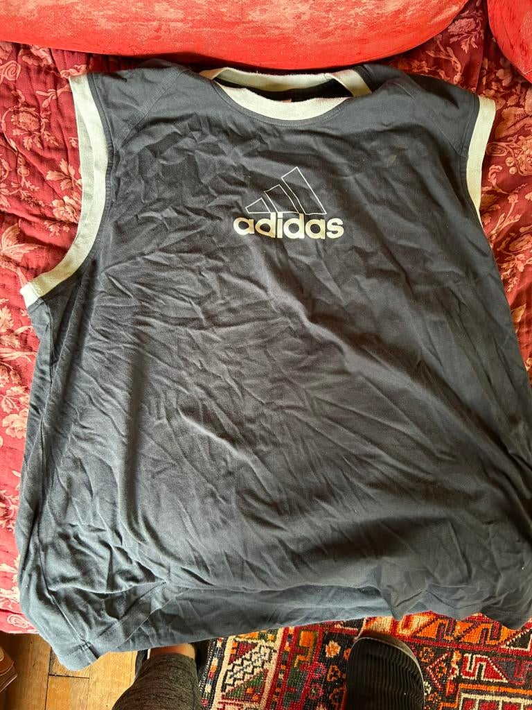 ADIDAS MOUWLOZE T-SHIRT XL, Kleding | Heren, T-shirts, Ophalen of Verzenden, Zo goed als nieuw, Blauw