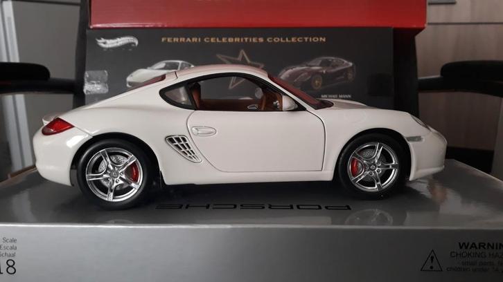 Dealer Norev 1/18 Porsche Cayman S wit, Hobby en Vrije tijd, Modelauto's | 1:18, Zo goed als nieuw, Auto, Norev, Ophalen of Verzenden