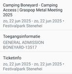 A vendre, ticket de camping Graspop Dessel