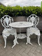 Mooi zeldzaam antiek wit bistrosetje tafel 2 stoelen, Antiek en Kunst, Curiosa en Brocante, Ophalen