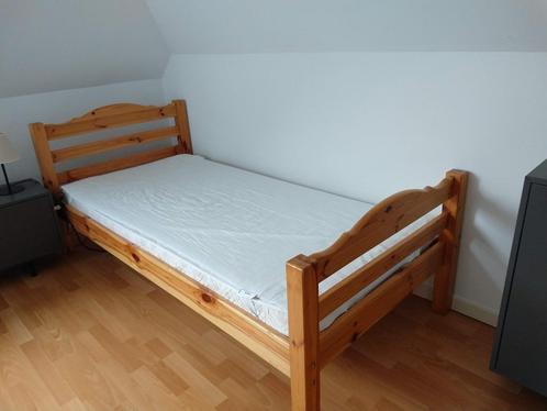 Lit 90x200 et sommier, Huis en Inrichting, Slaapkamer | Bedden, Gebruikt, Eenpersoons, 90 cm, 200 cm, Ophalen