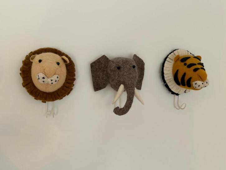 Wandhaak Fiona Walker set olifant / leeuw / tijger, Kinderen en Baby's, Kinderkamer | Inrichting en Decoratie, Nieuw, Kapstokje
