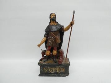 "Sint Guido van Anderlecht" antiek houten beeld beschikbaar voor biedingen