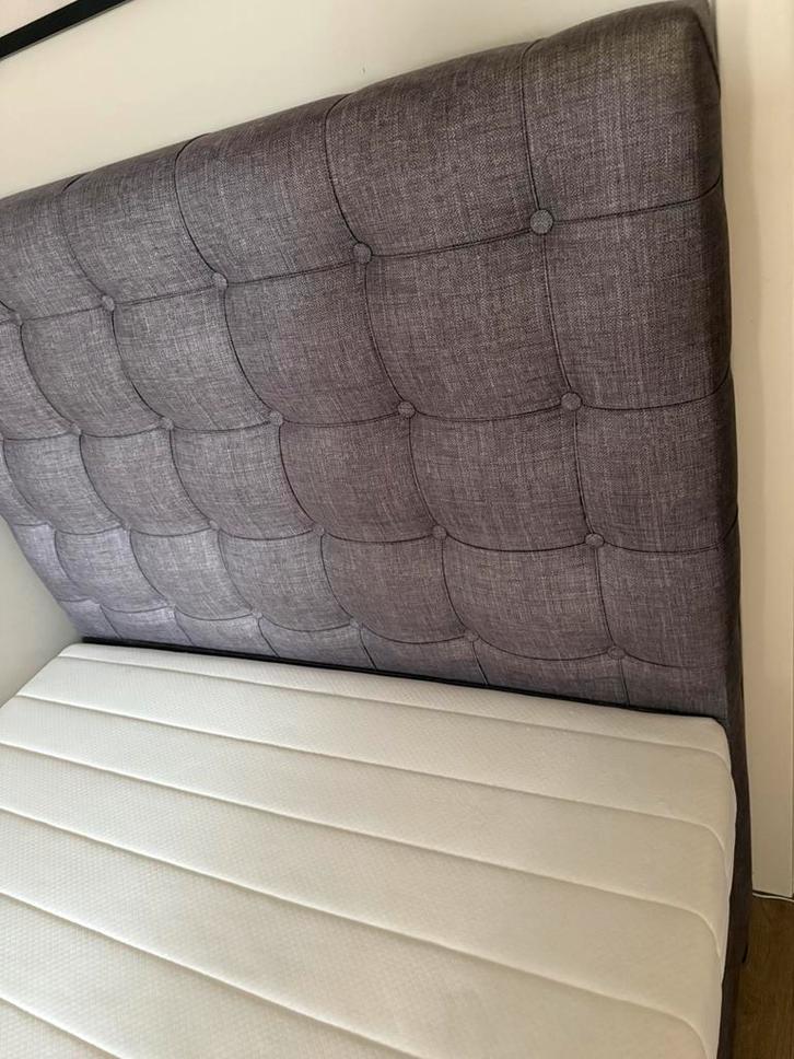 Boxspring Antraciet incl matras/opberg - twijfelaar/120x200, Huis en Inrichting, Slaapkamer | Slaapbanken, Zo goed als nieuw, Twijfelaar