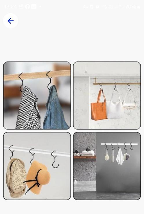 Set van 20 Ophanghaken – Zwart Metaal – Anti-Slip & Extra St, Huis en Inrichting, Woonaccessoires | Klokken, Ophalen of Verzenden