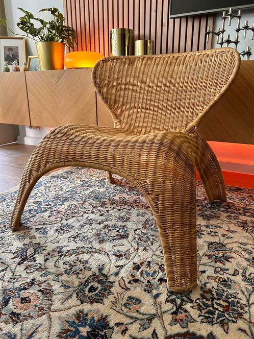 Superbe chaise Gulte iconique design vintage parfait état, Maison & Meubles, Fauteuils, Utilisé, Osier ou Rotin, 50 à 75 cm, Moins de 75 cm