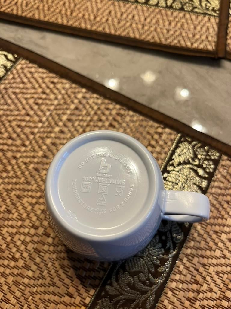 Serviesset Melamine borden + tassen, Caravans en Kamperen, Kampeeraccessoires, Zo goed als nieuw, Ophalen of Verzenden