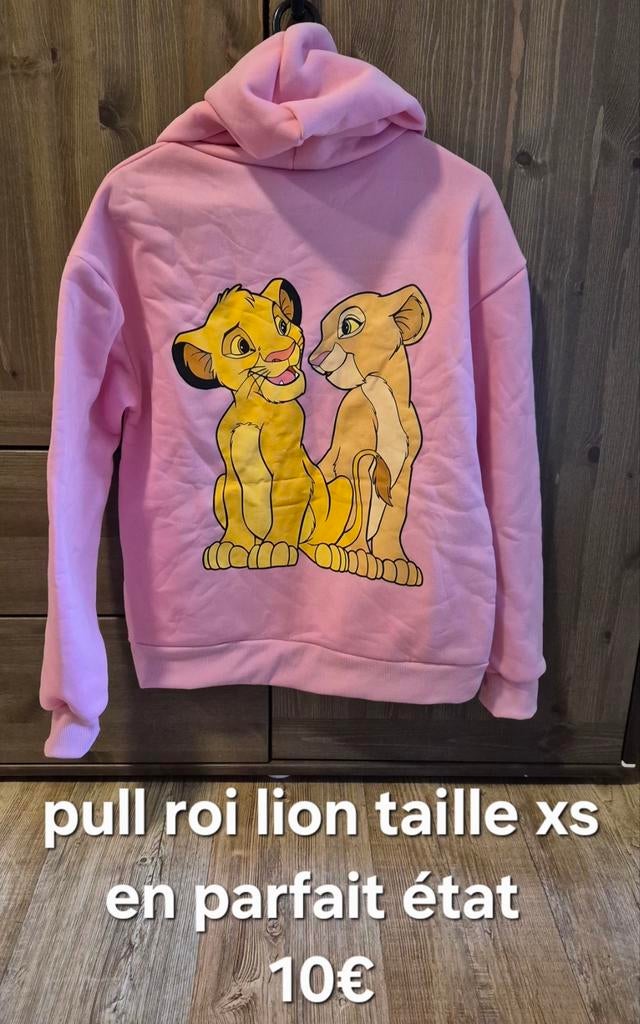 Pull roi lion, Autre, Enlèvement ou Envoi, Rose, Comme neuf