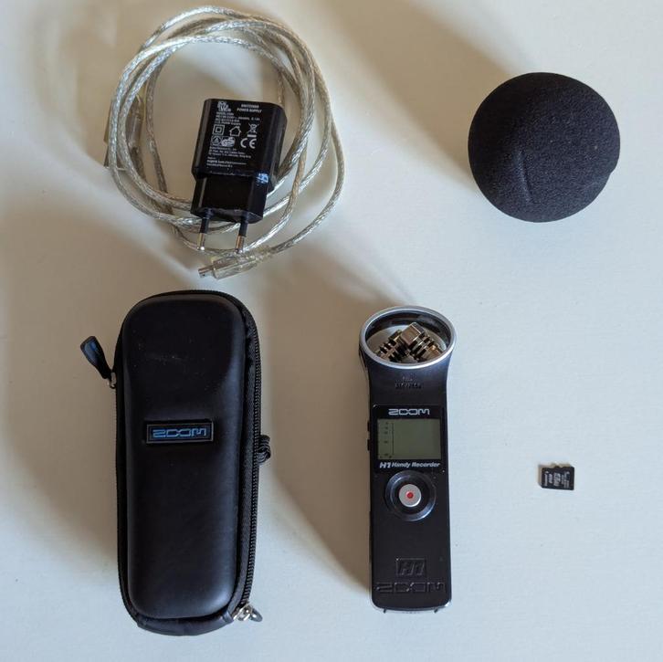 Zoom H1 handheld recorder + accessoires, Audio, Tv en Foto, Professionele apparaten, Gebruikt, Audio, Ophalen of Verzenden