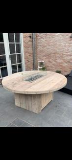 Steiger houten tafel 170 CM diameter met vlammen via gasfles, Ophalen of Verzenden