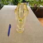 Gele Boheemse Citrine Glazen Vaas - Klinger, Antiek en Kunst, Ophalen of Verzenden
