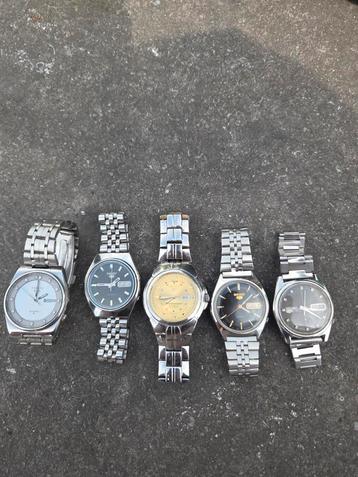 Lot van 5 seikos automatic, Enlèvement ou Envoi