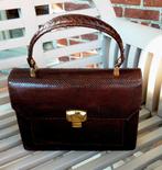 Prachtige Vintage Handtas in slangenleder, Handtassen en Accessoires, Tassen | Damestassen, Ophalen of Verzenden, Zo goed als nieuw