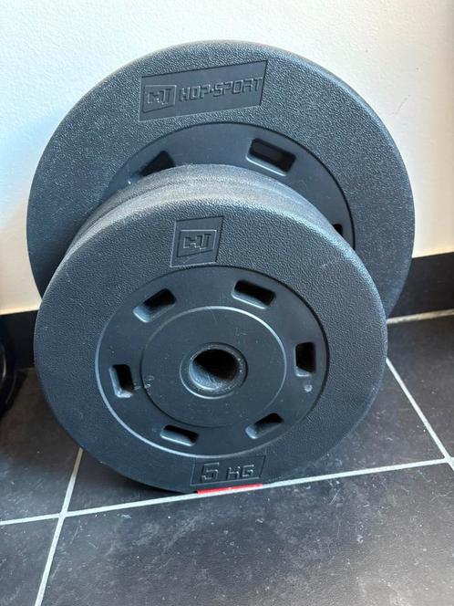 Halterstang en gewichten, Sport en Fitness, Fitnessmaterialen, Zo goed als nieuw, Halterset, Ophalen