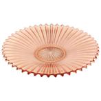 Art Deco Fruitschaal Roze Geperst Glas Depression Glass 30cm, Antiek en Kunst, Ophalen of Verzenden