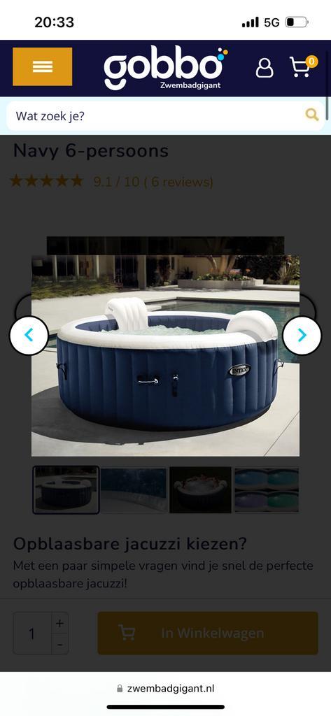 Jaccuzi intex spa voor 6 pers. 1 x gebruikt, Tuin en Terras, Bubbelbaden en Hottubs, Zo goed als nieuw, Ophalen of Verzenden