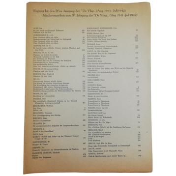 Register bij den IV Jaargang der 'De Vlag' - 1941/1942