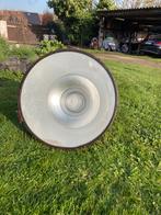 industriële grote ronde aluminium lampen met glas, Antiek en Kunst, Ophalen