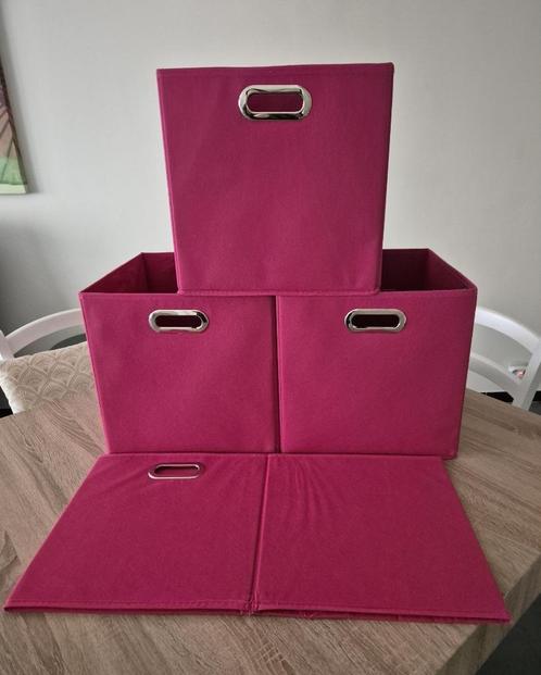 Set van 4 opvouwbare stoffen dozen van 30 bij 30 cm hoog, Huis en Inrichting, Kasten | Lockerkasten, Zo goed als nieuw, Ophalen of Verzenden