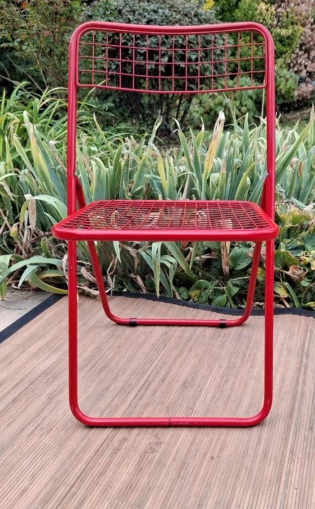 Ikea Ted NET rappen Gammelgaard Rode Klapstoelen set Vintage, Huis en Inrichting, Stoelen, Gebruikt, Twee, Metaal, Rood, Ophalen of Verzenden