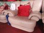 4 vintage leren fauteuils, Ophalen, Gebruikt, Leer