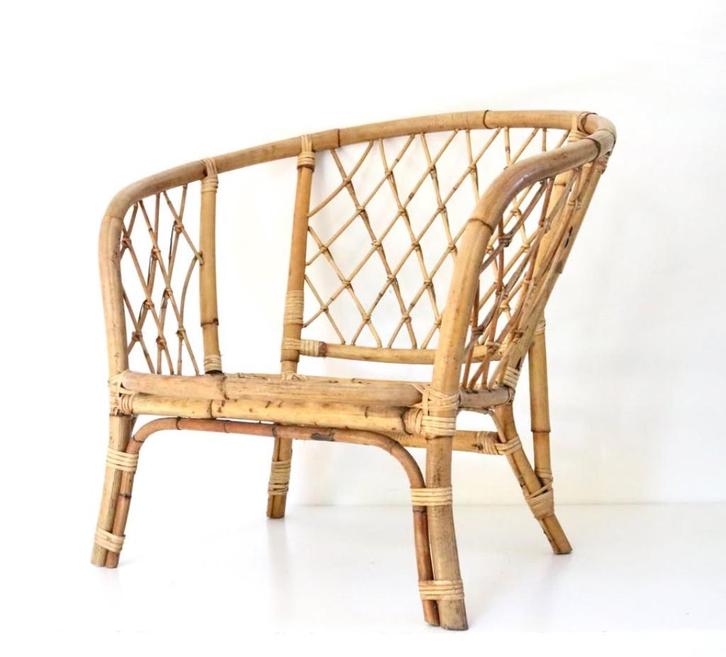 2 vintage Bamboe stoelen - Seventies Boho chairs, Verzamelen, Retro, Huis en Inrichting, Ophalen