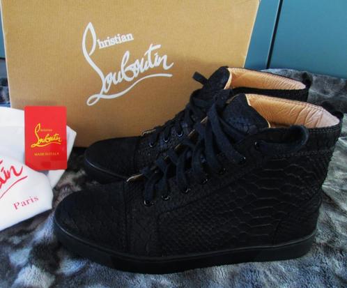 Christian Louboutin Crocodile Louis High-Top Sneakers Nieuw, Vêtements | Hommes, Chaussures, Comme neuf, Baskets, Noir, Enlèvement ou Envoi