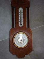 barometer met houtsnijwerk en temperatuur meter, Gebruikt, Ophalen of Verzenden, Barometer