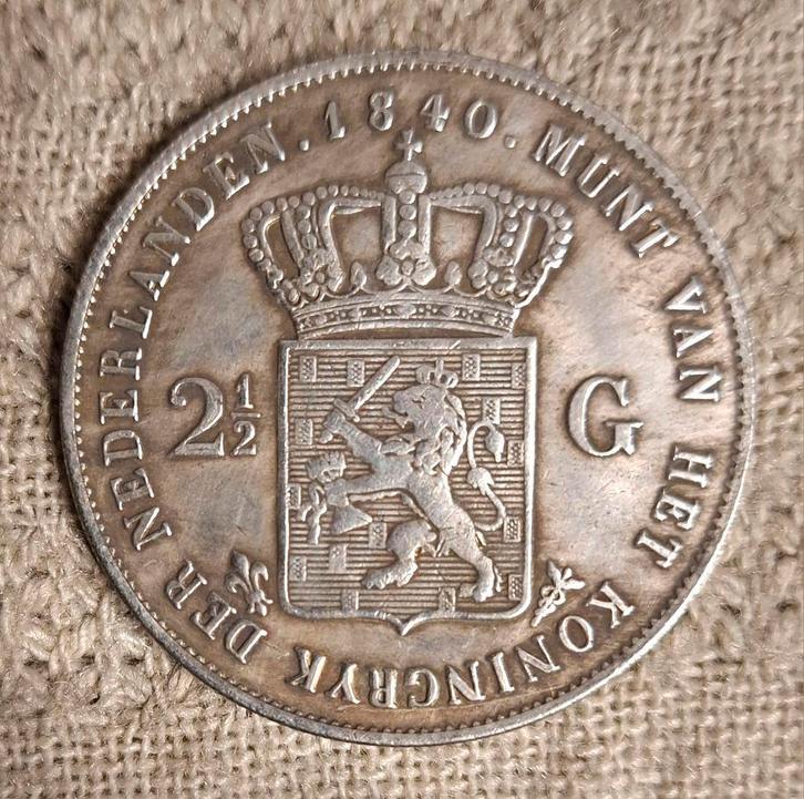 2 ½ Gulden 1840 (Pays-Bas) - Argent Massif 945‰ - 25g, Timbres & Monnaies, Monnaies | Pays-Bas, Argent
