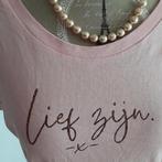 Trendy shirt met lieve tekst mt S tailleert mt M zie afm., Ophalen of Verzenden, Zo goed als nieuw
