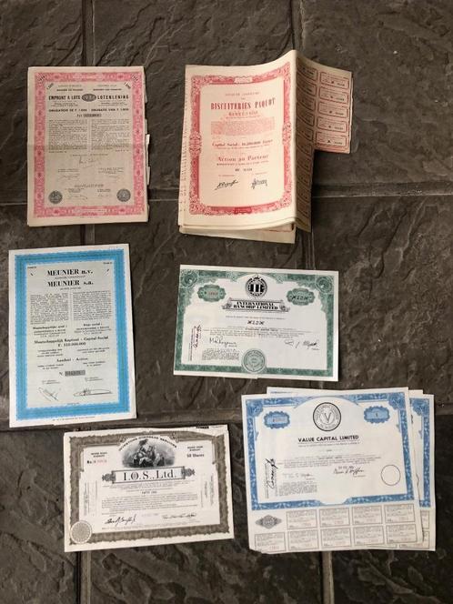 LOT 94 anciennes actions au porteur / Warrant, Postzegels en Munten, Aandelen en Waardepapieren, Aandeel, 1920 tot 1950, Ophalen of Verzenden