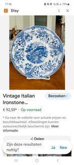 Vintage Italian ironstone tableware patented, Enlèvement ou Envoi