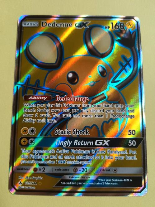 195 Dedenne GX - Unbroken Bonds - Pokémon, Hobby & Loisirs créatifs, Jeux de cartes à collectionner | Pokémon, Comme neuf, Cartes en vrac