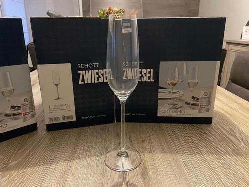 17 champagneglazen kristal Schott Zwiesel, Verzamelen, Glas en Drinkglazen, Nieuw, Overige typen, Ophalen