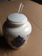 Pot à moutarde en faïence blanche avec décor bleu, Enlèvement