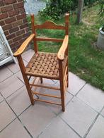 Hoge houten stoel voor kinderen, met rieten zitting, Ophalen, Gebruikt