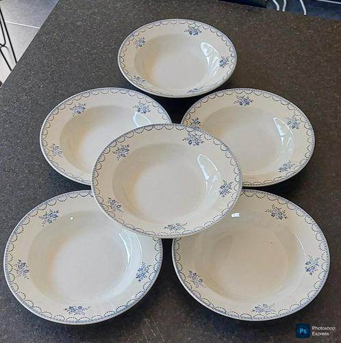 6 diepe borden St Amand, Antiek en Kunst, Antiek | Servies los, Ophalen of Verzenden