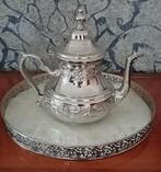Théière marocaine en métal argenté avec bol, Enlèvement ou Envoi