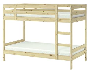 IKEA MYDAL stapelbed met 2 matrassen – grenenhout – 90x200 c beschikbaar voor biedingen