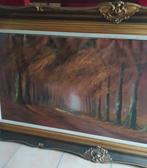 Groot schilderij, klassiek, zicht op dreef in een bod, Antiek en Kunst, Ophalen of Verzenden