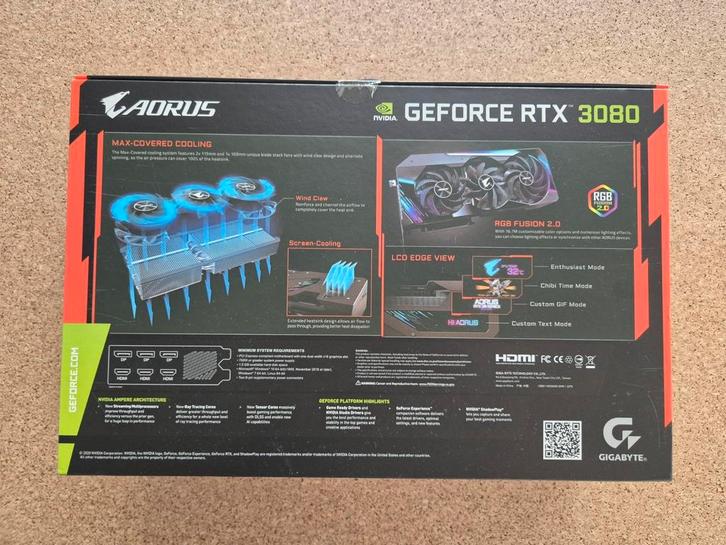 Gigabyte Aorus Master Geforce RTX 3080 10GB, Computers en Software, Videokaarten, Zo goed als nieuw, Nvidia, Ophalen