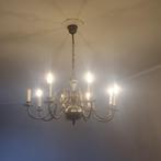 Oude luster 8 lampen, Huis en Inrichting, Lampen | Kroonluchters, Ophalen, Gebruikt, Metaal