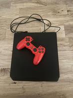 PS4 Slim 500GB met Rode Controller + Lader – Topstaat!, Ophalen, 500 GB, Zo goed als nieuw, Met 1 controller