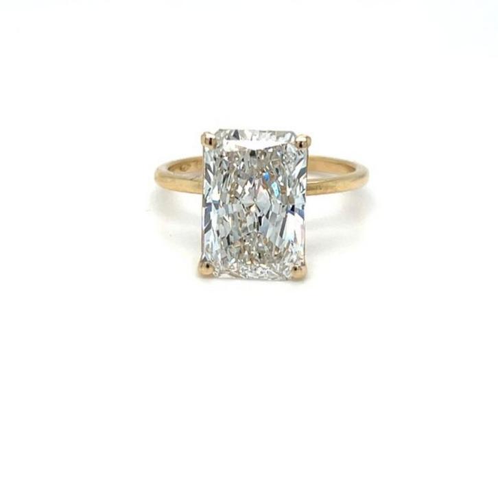 14kt. Gouden ring met 5ct Diamant, Handtassen en Accessoires, Ringen, Geel, Goud, Verzenden