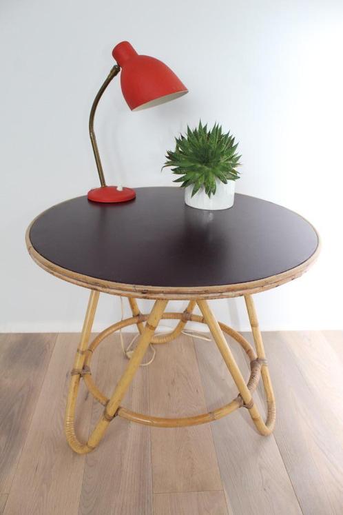 Vintage KOK Diabolo salontafel van rotan en bamboe uit de ja, Antiek en Kunst, Antiek | Meubels | Tafels, Ophalen of Verzenden