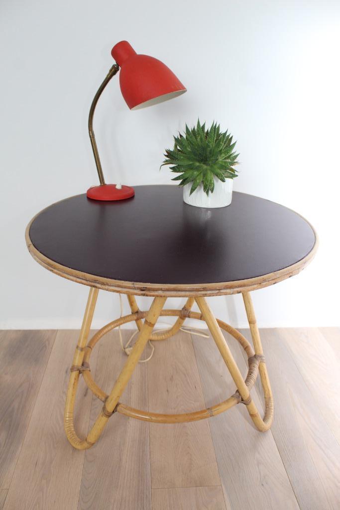 Vintage KOK Diabolo salontafel van rotan en bamboe uit de ja, Antiek en Kunst, Antiek | Meubels | Tafels, Ophalen of Verzenden