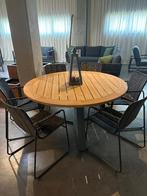 Tuintafel met 6 stoelen, Tuin en Terras, Tuintafels, Ophalen, Zo goed als nieuw, Rond, Hout