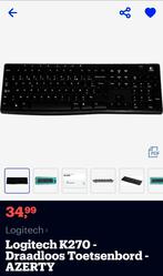 Logitech k270 draadloos toetsenbord, Ophalen, Azerty, Nieuw, Draadloos