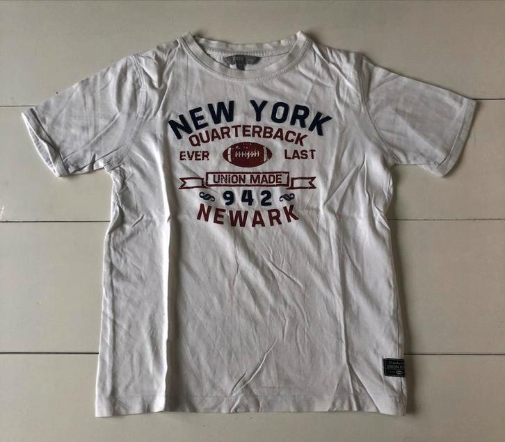 wit t-shirt JBC 134 140 rugby, Kinderen en Baby's, Kinderkleding | Maat 134, Gebruikt, Jongen, Shirt of Longsleeve, Ophalen of Verzenden