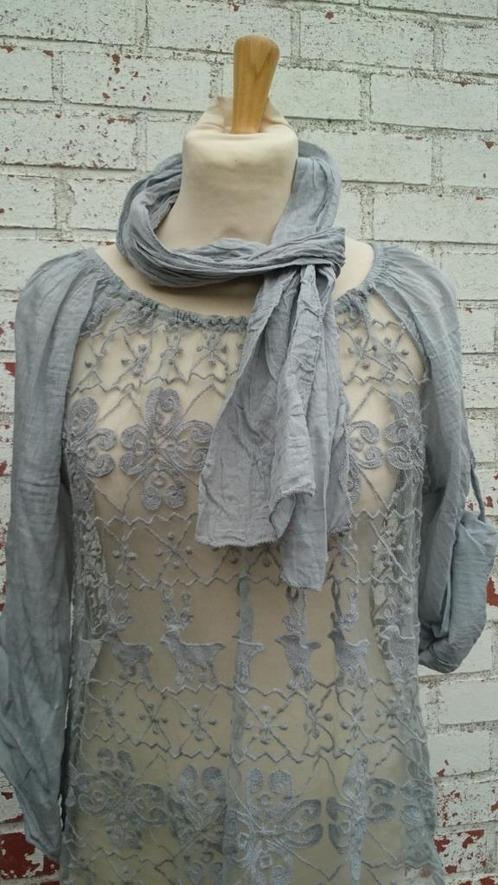 bloes + sjaaltje grijs kant motief rendier ... NIEUW TU, Vêtements | Femmes, Blouses & Tuniques, Neuf, Taille 38/40 (M), Gris